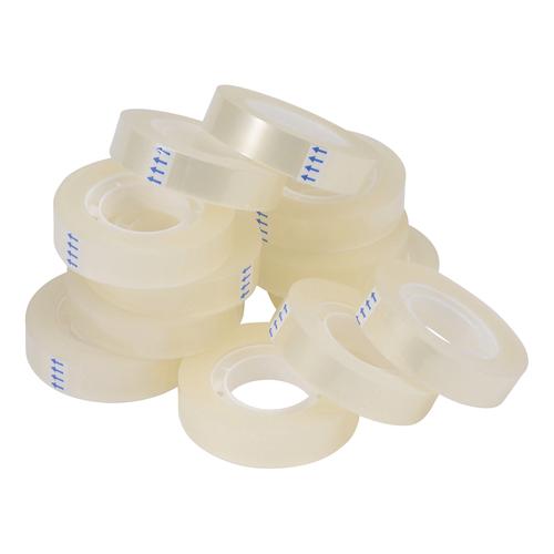 5 Star Office Clear Tape Roll Small Easy-tear Polypropylene 40 Microns 12mm x 33m [Pack 12]