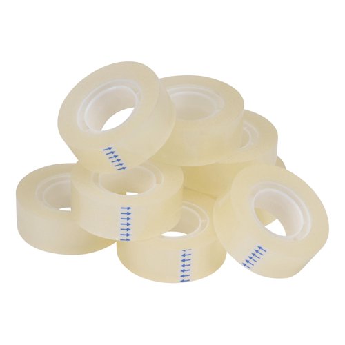 5 Star Office Clear Tape Roll Small Easy-tear Polypropylene 40 Microns 18mm x 33m [Pack 8]