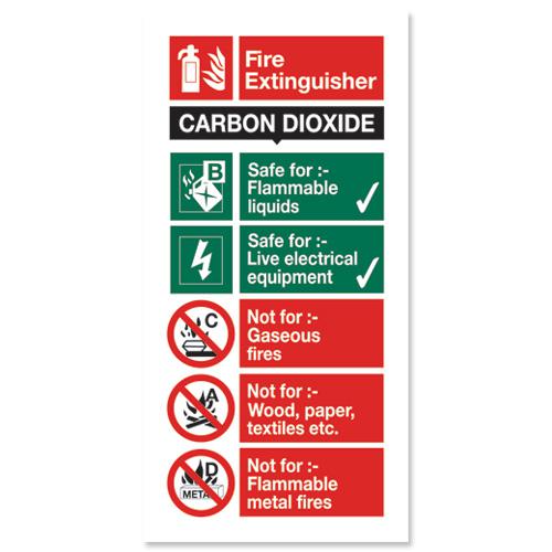 Stewart Superior CO2 Fire Extinguisher Safety Sign W100xH200mm Self-adhesive Vinyl Ref FF093SAV  470639