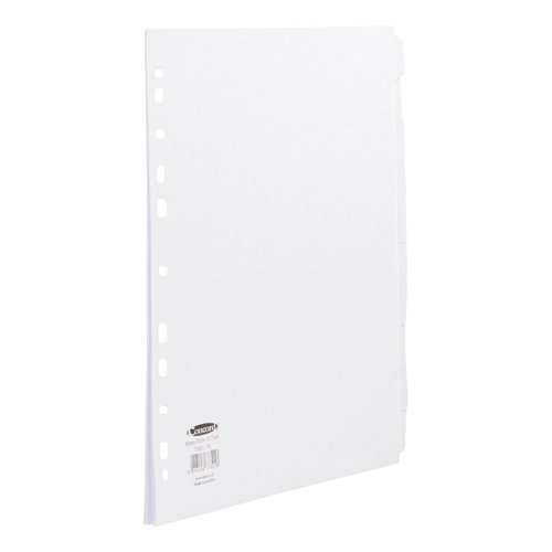 Concord Subject Dividers 10-Part Multipunched Extra Wide 160gsm Extra Wide A4+ White Ref 77801