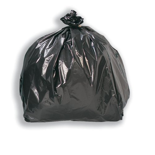 5 Star Facilities Bin Liners Light/Medium Duty 95 Litre Capacity W465/720xH960mm Black [Pack 200]