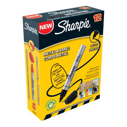 Sharpie Pro Permanent Marker Fine Bullet Tip 1.0mm Line Black Ref S0945720 [Pack 12] Newell Rubbermaid