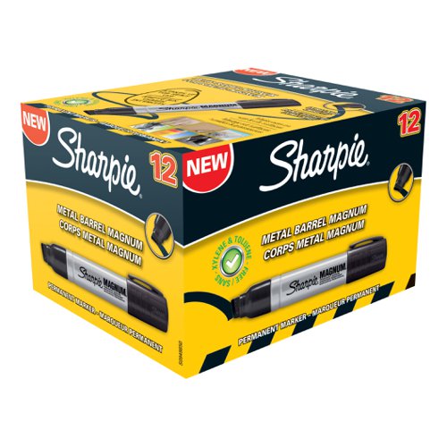 Sharpie Pro Magnum Permanent Marker Large Chisel Tip 14.8mm Line Black Ref S0949850 [Pack 12] Newell Brands