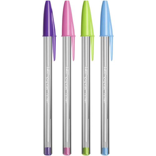 Bic Cristal Fun Ball Pen Large 1.6mm Tip 0.42mm Line Assorted Ref 895793 [Pack 20]