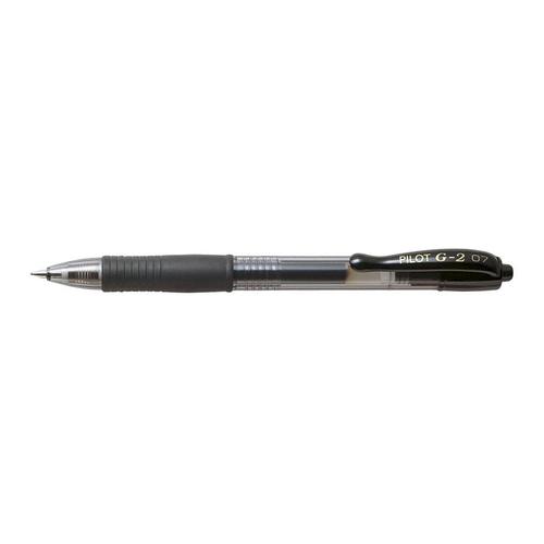 Pilot G207 Gel R/ball Pen Rubber Grip Retractable 0.7mm Tip 0.39mm Line Black Ref 4902505163166 [Pack 12] Pilot Pen