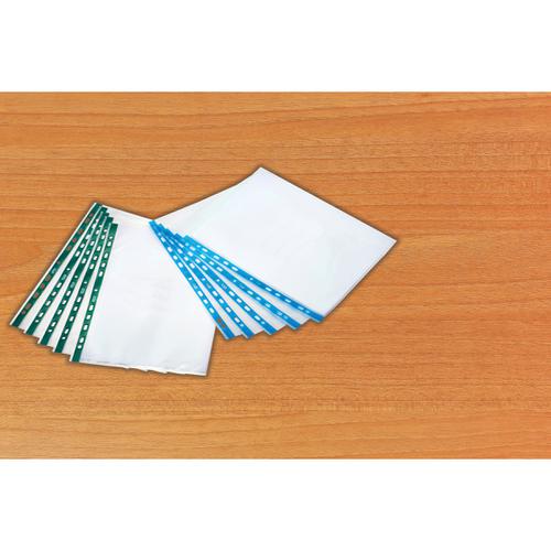 Oxford Pchd Pocket Polyprop Blue Strip Top-opening 75 Micron A4 Emb Clear Ref 400002150 [Pack 100]