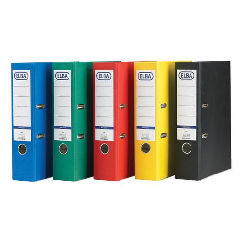 Elba Lever Arch File A4 Coloured Paper on Board Capacity 70mm Blue Ref 100202215 [Pack 10]