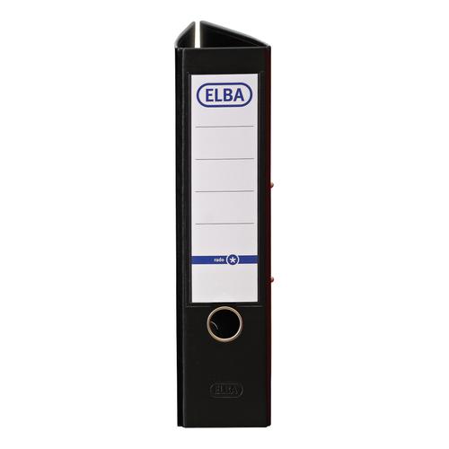 Elba Lever Arch File A4 Coloured Paper on Board Capacity 70mm Black Ref 100202217 [Pack 10]