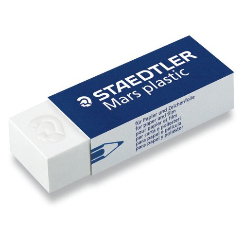 Staedtler Mars Plastic Eraser Premium Quality Self-Cleaning 65x23x13mm Ref 52650BK2DA [Pack 2]