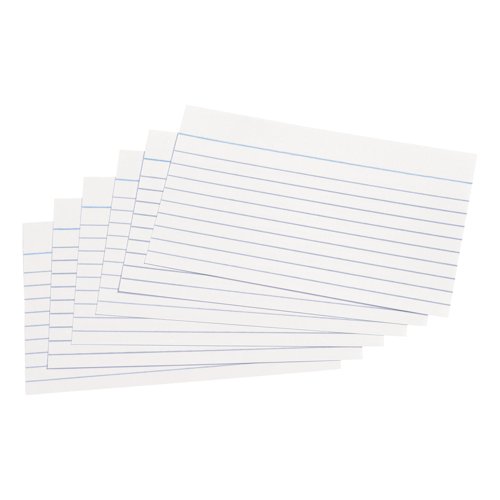 5 Star Office Record Cards Ruled Both Sides 5x3in 127x76mm White [Pack 100]