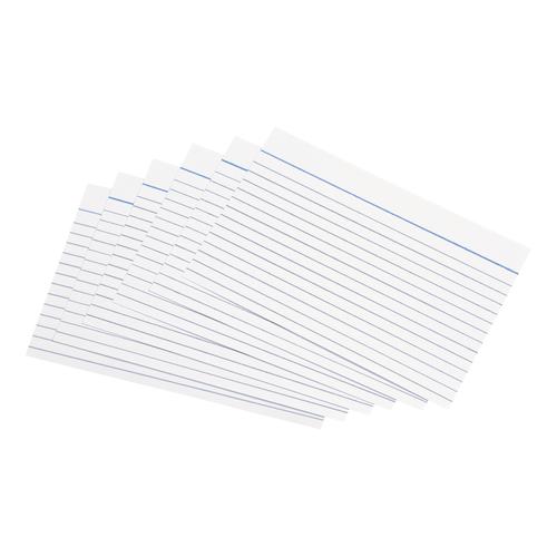 5 Star Office Record Cards Ruled Both Sides 6x4in 152x102mm White [Pack 100]