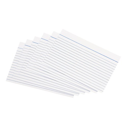 5 Star Office Record Cards Ruled Both Sides 6x4in 152x102mm White [Pack 100]