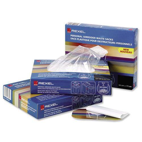 Rexel Shredder Waste Sacks 115 Litres Ref 40070 [Pack 100]  4065433