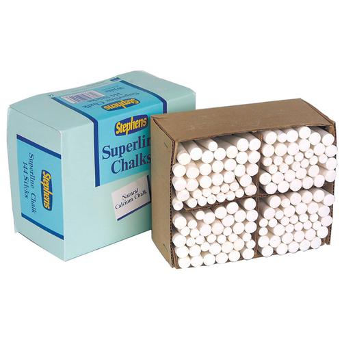BOX of 144 by Stephens Stephens Superline RS522553 white chalk sticks 