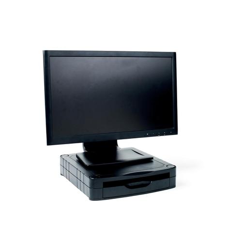 Monitor Screen Riser 67mm Stackable 1 Drawer 15kg Load Black  388839