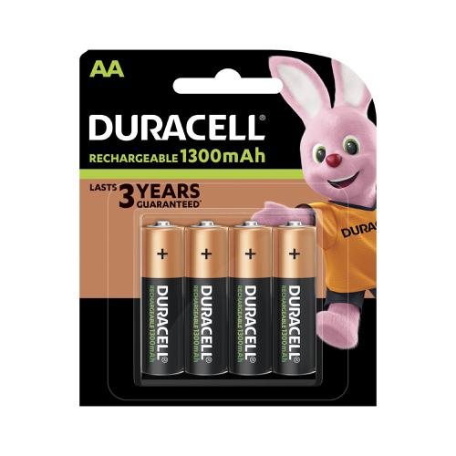 Duracell Battery Rechargeable Accu NiMH 1300mAh AA Ref 81367177 [Pack 4] 4085855 Buy online at Office 5Star or contact us Tel 01594 810081 for assistance
