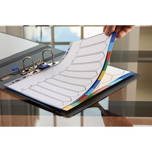 Oxford Subject Dividers 5-Pt PP Multipunched Fully Coloured 120 Micron A4 Multicoloured Ref 100205075