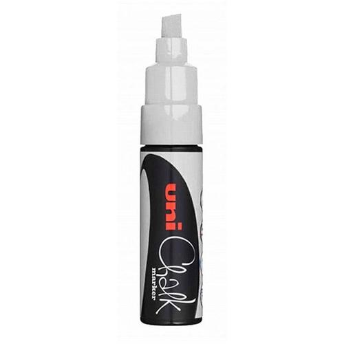 uni Chalk Marker Broad Chisel Tip PWE-8K Line Width 8mm White Ref 153494344 [Pack 4]