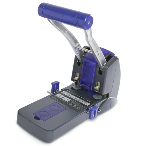 Rapesco P2200 Heavy Duty 2-Hole Punch (150 Sheets) (black / purple) 536358 Buy online at Office 5Star or contact us Tel 01594 810081 for assistance