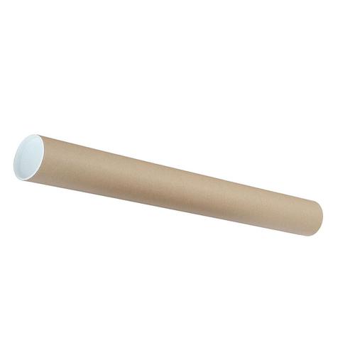 Postal Tube Cardboard with Plastic End Caps L760xDia.76mm RBL10524 Pack 12