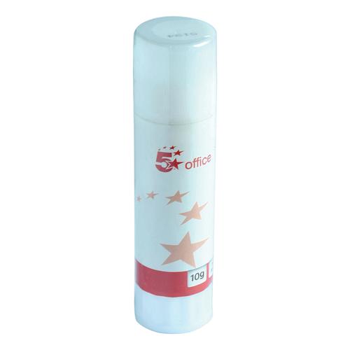 5 Star Office Glue Stick Solid Washable Non-toxic Small 10g [Pack of 12]