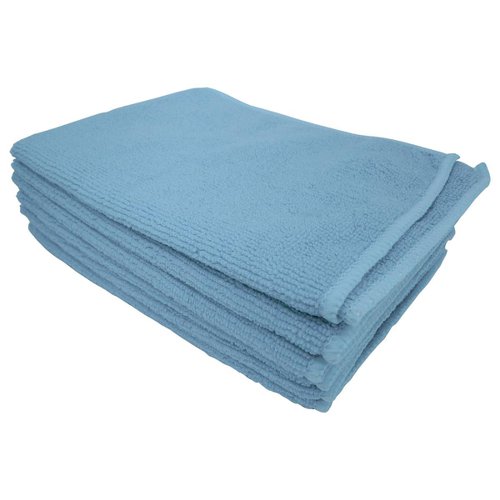 5 Star Facilities Microfibre Cleaning Cloth Colour-coded Multi-surface Blue [Pack 6]