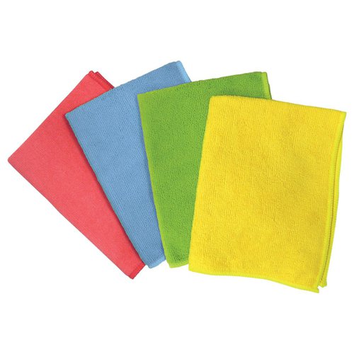 5 Star Facilities Microfibre Cleaning Cloth Colour-coded Multi-surface Blue [Pack 6]  553218