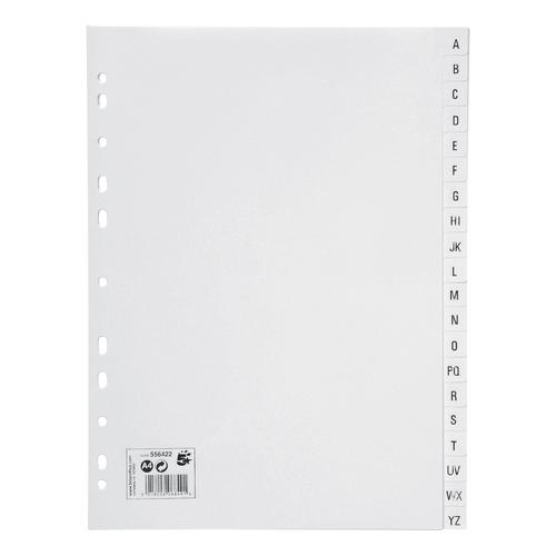 5 Star Office Maxi Index Extra-Wide 150gsm Card & Coloured Mylar Tabs A-Z A4+ 