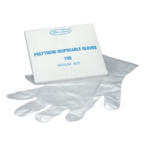 Fine Touch Disposable Gloves Polythene Ref P09774 Pack 100