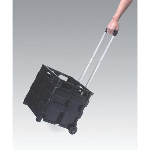 Crate Trolley Foldable Capacity 35kg/44 litres 430x380x1000mm Black