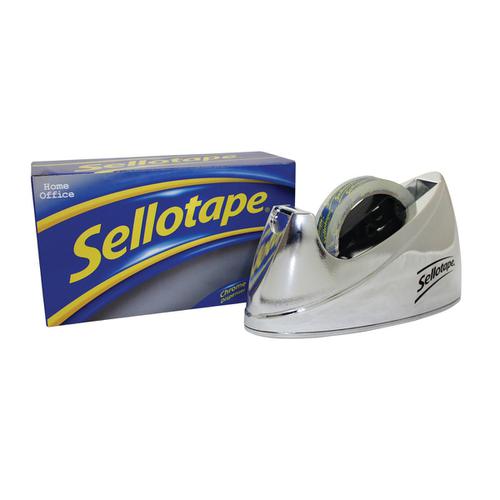 Sellotape Large Chrome Tape Dispenser 25mm x 66m 301080 Buy online at Office 5Star or contact us Tel 01594 810081 for assistance