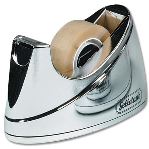 Sellotape Large Chrome Tape Dispenser 25mm x 66m 301080 Buy online at Office 5Star or contact us Tel 01594 810081 for assistance