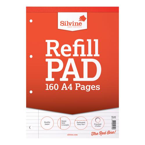 A4 Refill 160 Pages 80gsm 4 Punch Holes For Filing Margin Ruled Pad 