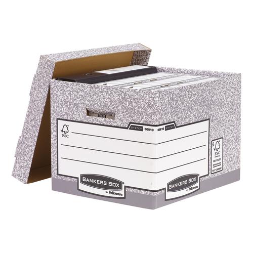 Bankers Box by Fellowes System Standard Storage Box Foolscap FSC Ref 00810-FF [Pack 10] Fellowes