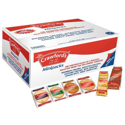Crawfords Minipack Biscuits 6 Varieties Triple-pack Ref 0401005 [Pack 100] 802115 Buy online at Office 5Star or contact us Tel 01594 810081 for assistance