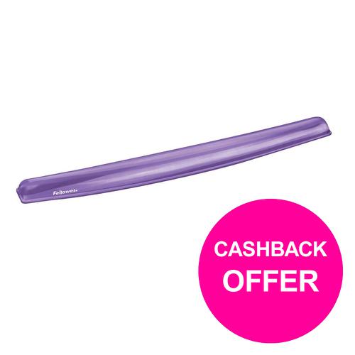 Fellowes Crystal Keyboard Wrist Rest Gel Purple Ref 91437 301308 Buy online at Office 5Star or contact us Tel 01594 810081 for assistance