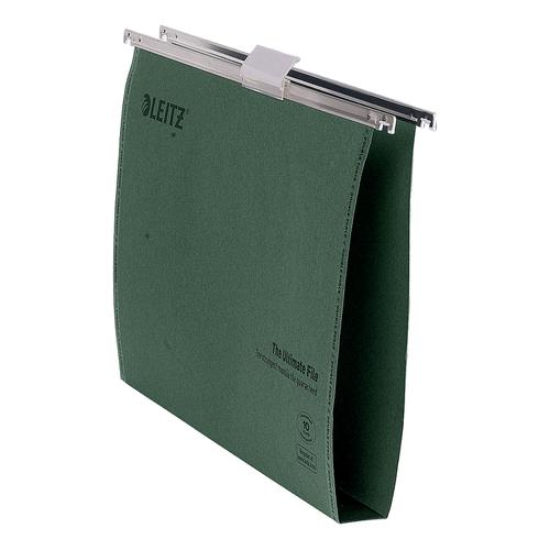 Leitz Ultimate Suspension File Recycled Manilla Wide-base 30mm 215gsm A4 Green Ref 17430055 [Pack 50]