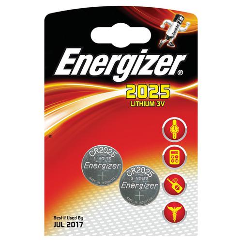 Energizer CR2025 Battery Lithium for Small Electronics 5003LC 163mAh 3V Ref 637988 [Pack 2]