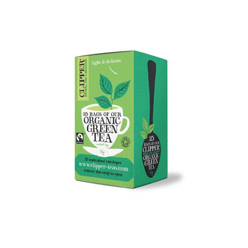 Clipper Organic Green Tea Fairtrade Light and Refreshing Teabags Ref A06744 [Pack 25]