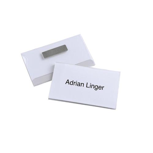 Durable Name Badges Magnetic W90xH54mm Transparent PVC Ref 8117 [Pack 25] 802735 Buy online at Office 5Star or contact us Tel 01594 810081 for assistance