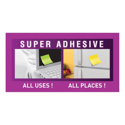 Post-it Super Sticky Removable Notes Pad 90 Sheets 76x76mm Yellow Ref 654S [Pack 12]