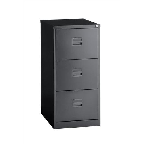 Trexus 3 Drawer Filing Cabinet 470x622x1016mm Black Ref 632694