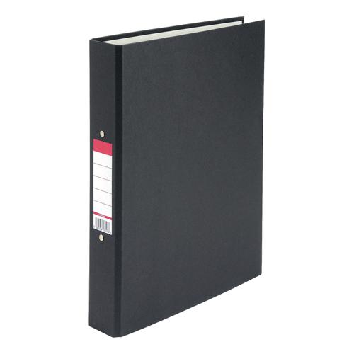 5 Star Value Ring Binder 2 O-Ring Paper Over Board Size 25mm A4 Black [Pack 10]