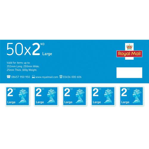Royal Mail Second Class Large Letter Stamps [Pack 50]