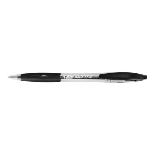 Bic Atlantis Ball Pen Retractable Cushioned Grip Black Ref 887132 [Pack 12] [FREE Tippex Easy Eco Refill]