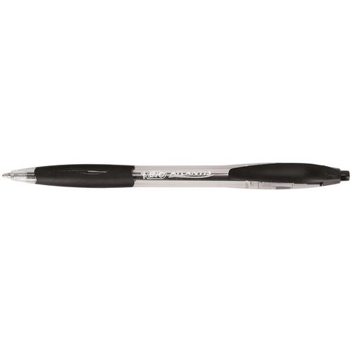 Bic Atlantis Ball Pen Retractable Cushioned Grip Black Ref 8871321 [Pack 12]  862703