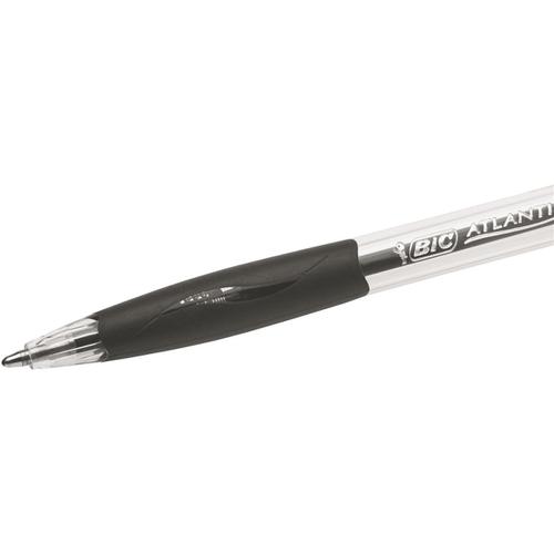 Bic Atlantis Ball Pen Retractable Cushioned Grip Black Ref 8871321 [Pack 12]