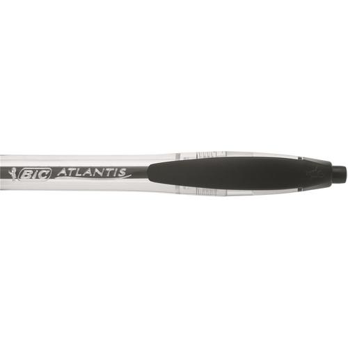 Bic Atlantis Ball Pen Retractable Cushioned Grip Black Ref 8871321 [Pack 12] Bic