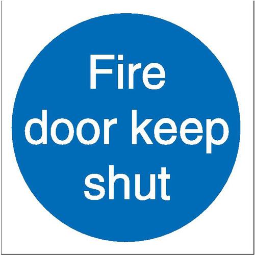 Stewart Superior Fire Door Keep Shut Sav Signs W100xH100 Self-adhesive Vinyl Ref M014SAV [Pack 5]