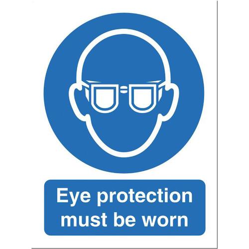 Stewart Superior Eye Protection Must Be Worn Sign W150xH200mm Self-adhesive Vinyl Ref M004SAV